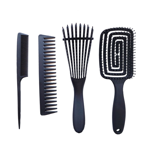 4 Piece Brush Set | Matte Black